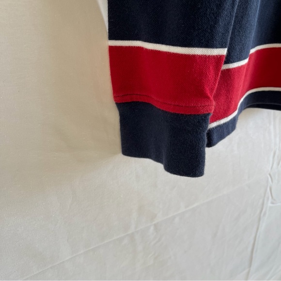 Tommy Hilfiger Polo 2 Button Striped  BlueRed Pullover Long Sleeve Shirt Size XS - Picture 6 of 11